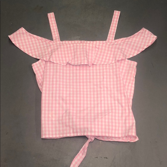 NWT Juniors Small Pink & White Top - Picture 4 of 4